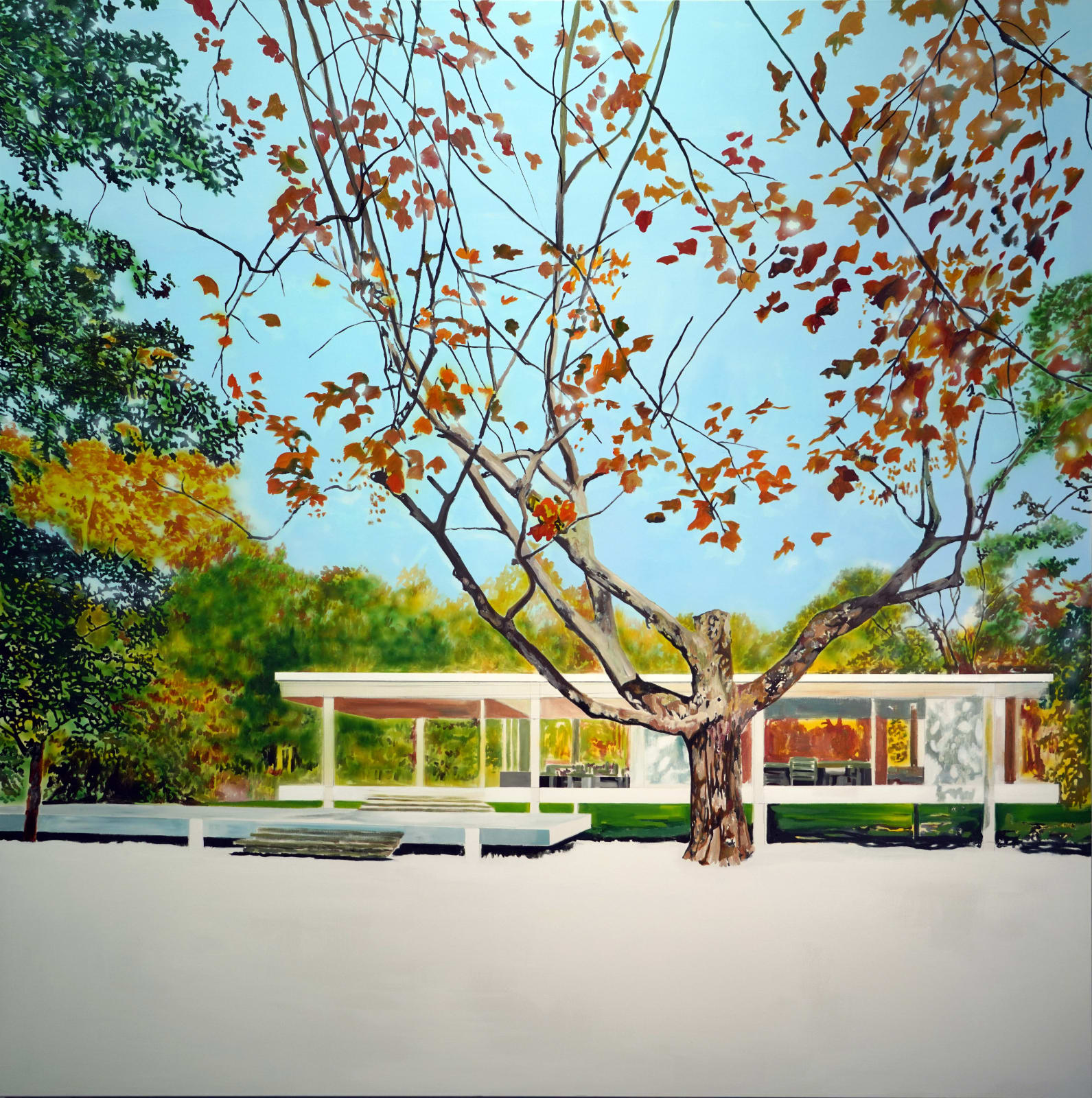 Eamon O'Kane, Farnsworth house autumn winter, 2023