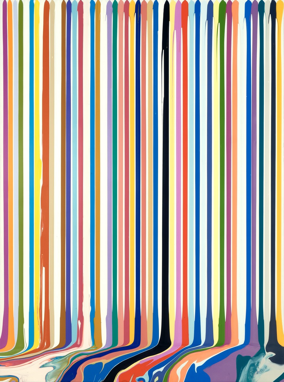 Ian Davenport, Puddle Painting Uni White , 2010