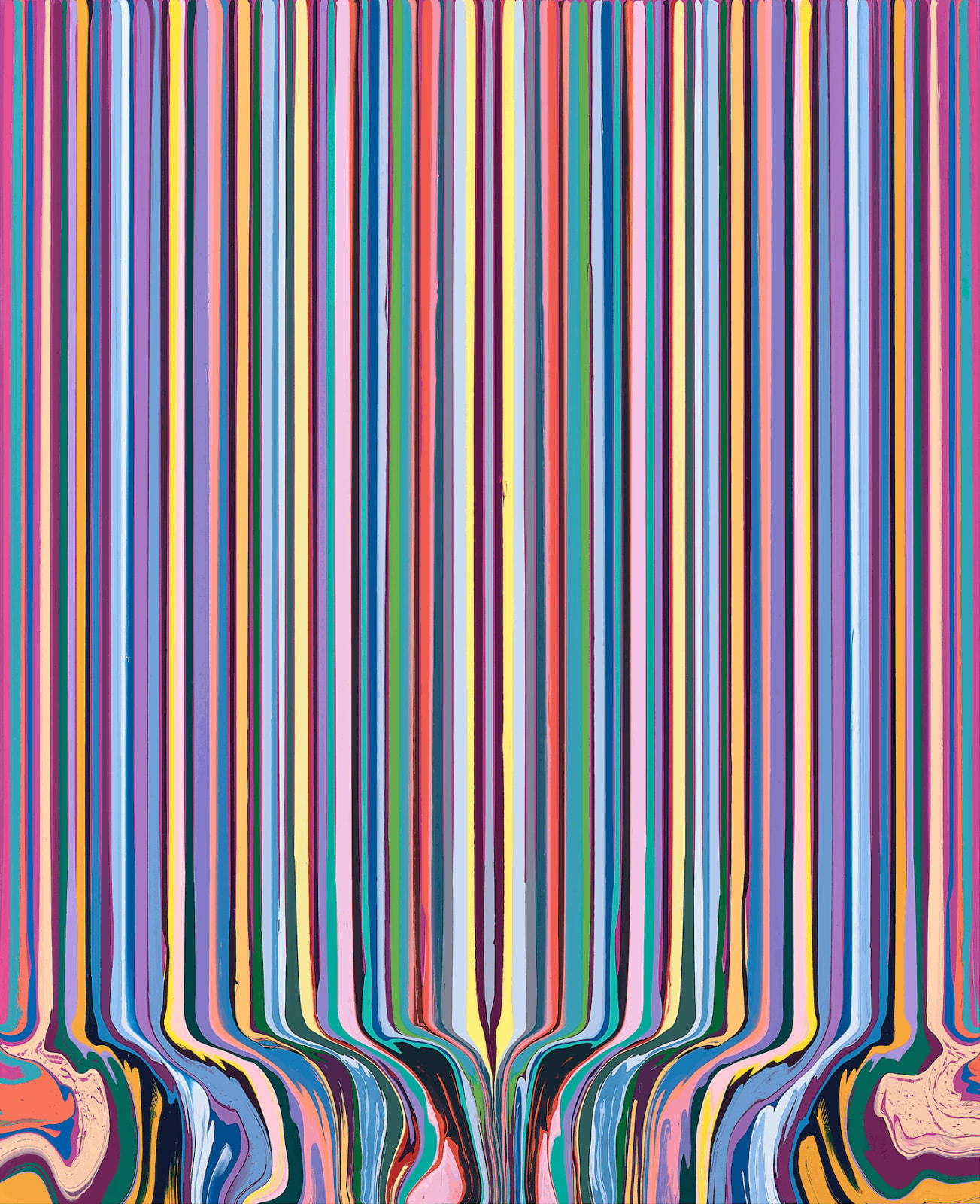 Ian Davenport, Mirrored Painting: Magenta, 2021