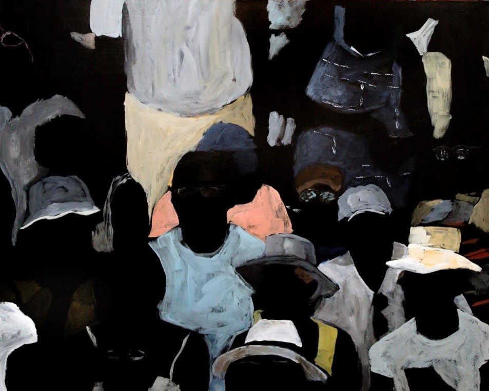 Reggie Burrows Hodges Intersection of Color: Experience Acrylic, oil, & pastel on canvas, 48 x 60 inches For sale at Surovek Gallery