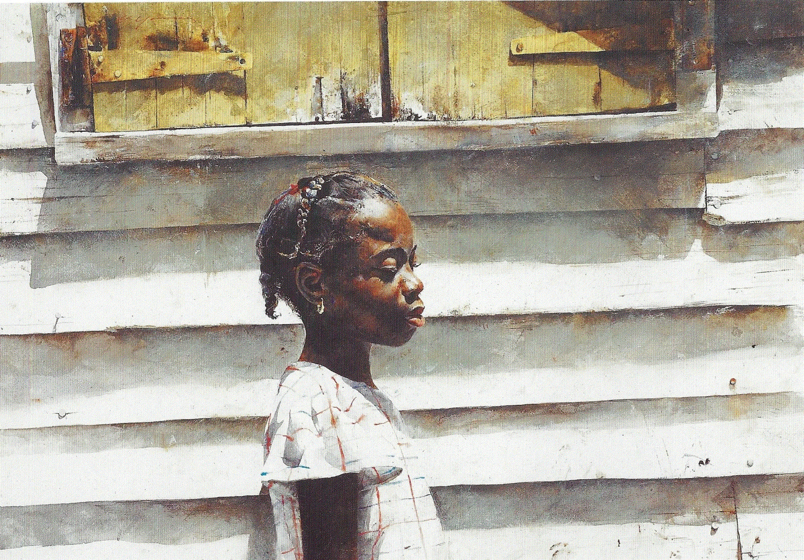 Stephen Scott Young YELLOW SHUTTERS Watercolor on paper 20 3/4 x 29 3/4 in 52.7 x 75.6 cm Available at Surovek Gallery