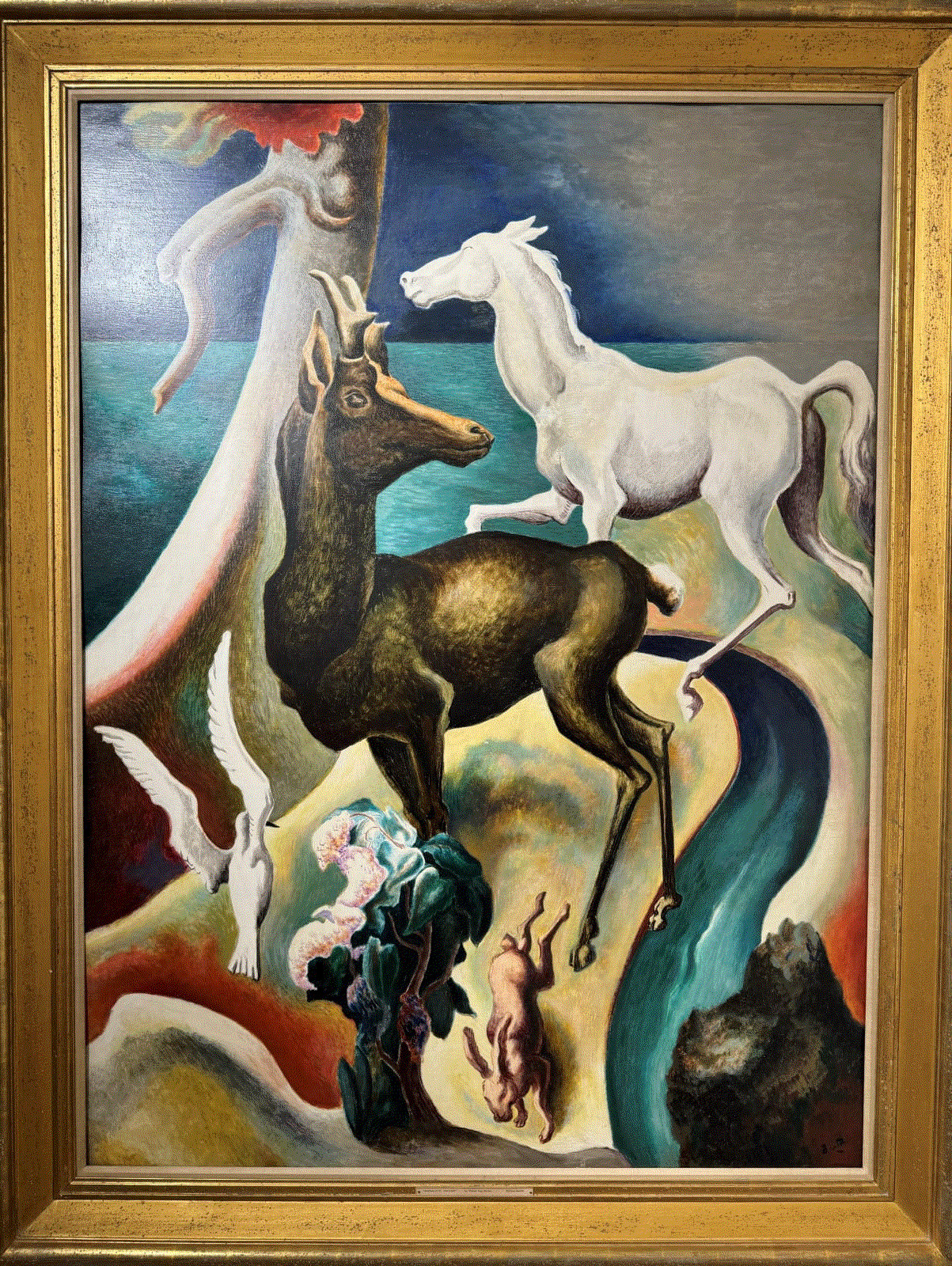 Thomas Hart Benton ANIMALISTIC FANTASY, 1925-26 Oil on metal 63 x 47 in 160 x 119.4 cm Available at Surovek Gallery