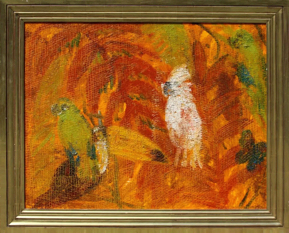 Hunt Slonem HELCONIA, 2005 Oil on panel 40 x 50 in 101.6 x 127 cm Available at Surovek Gallery