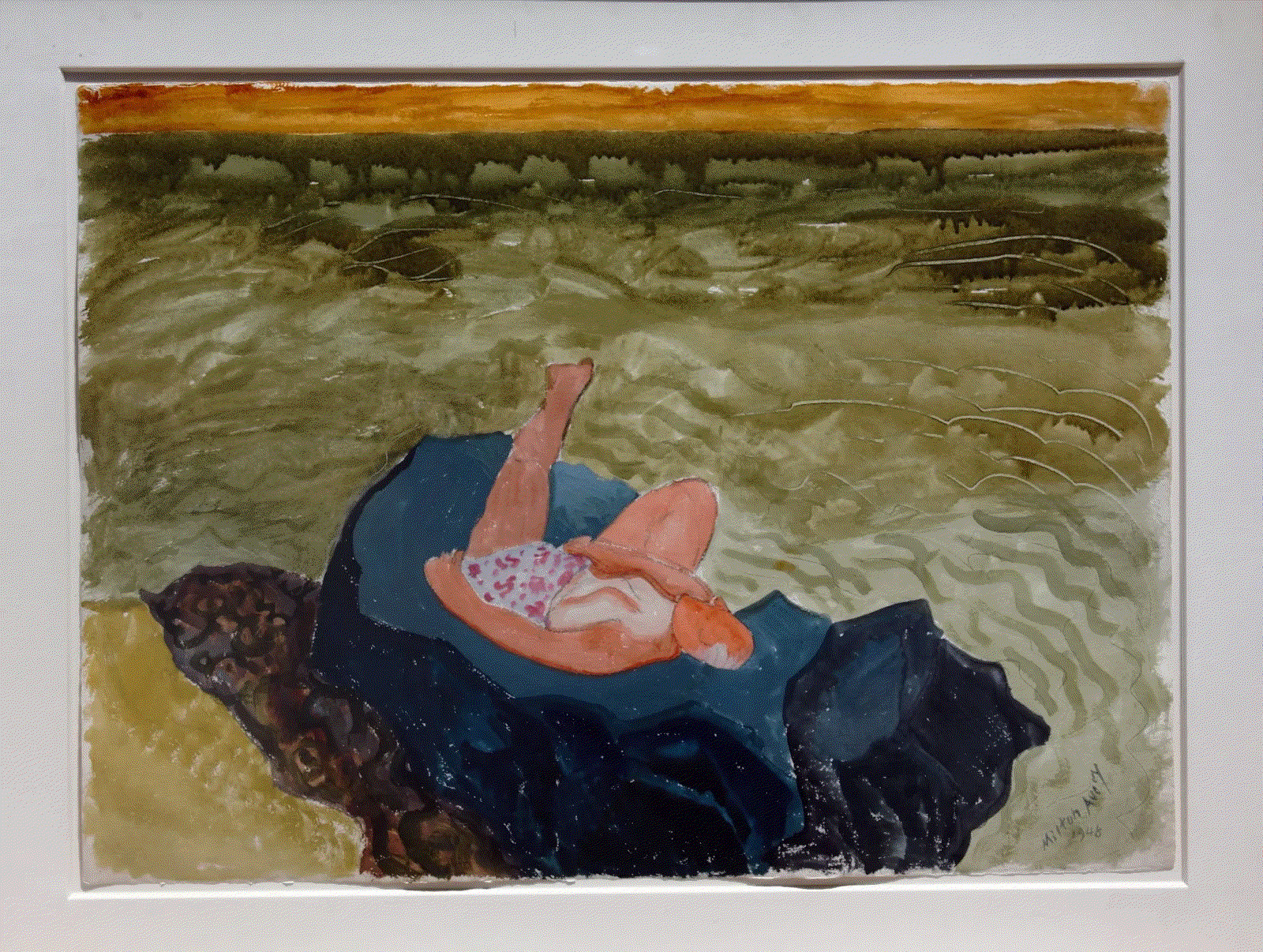 Milton Avery MAN AND SEA, 1948 Watercolor 22 x 30 inches Available at Surovek Gallery