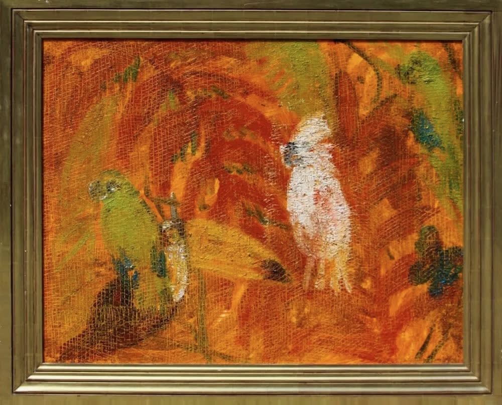 Hunt Slonem HELCONIA, 2005 Oil on panel 40 x 50 in 101.6 x 127 cm Available at Surovek Gallery