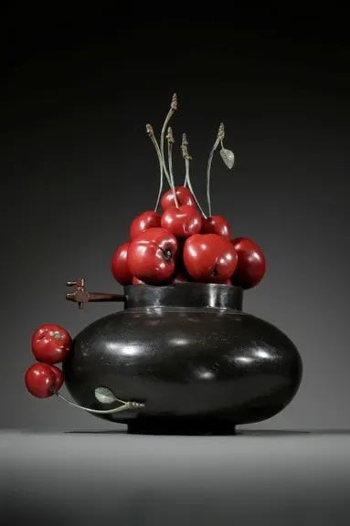 Luis Montoya & Leslie Ortiz ALTERNATIVE FUELS III (CHERRIES) Patinated bronze 37 x 29 1/2 x 25 in 94 x 74.9 x 63.5 cm Available at Surovek Gallery