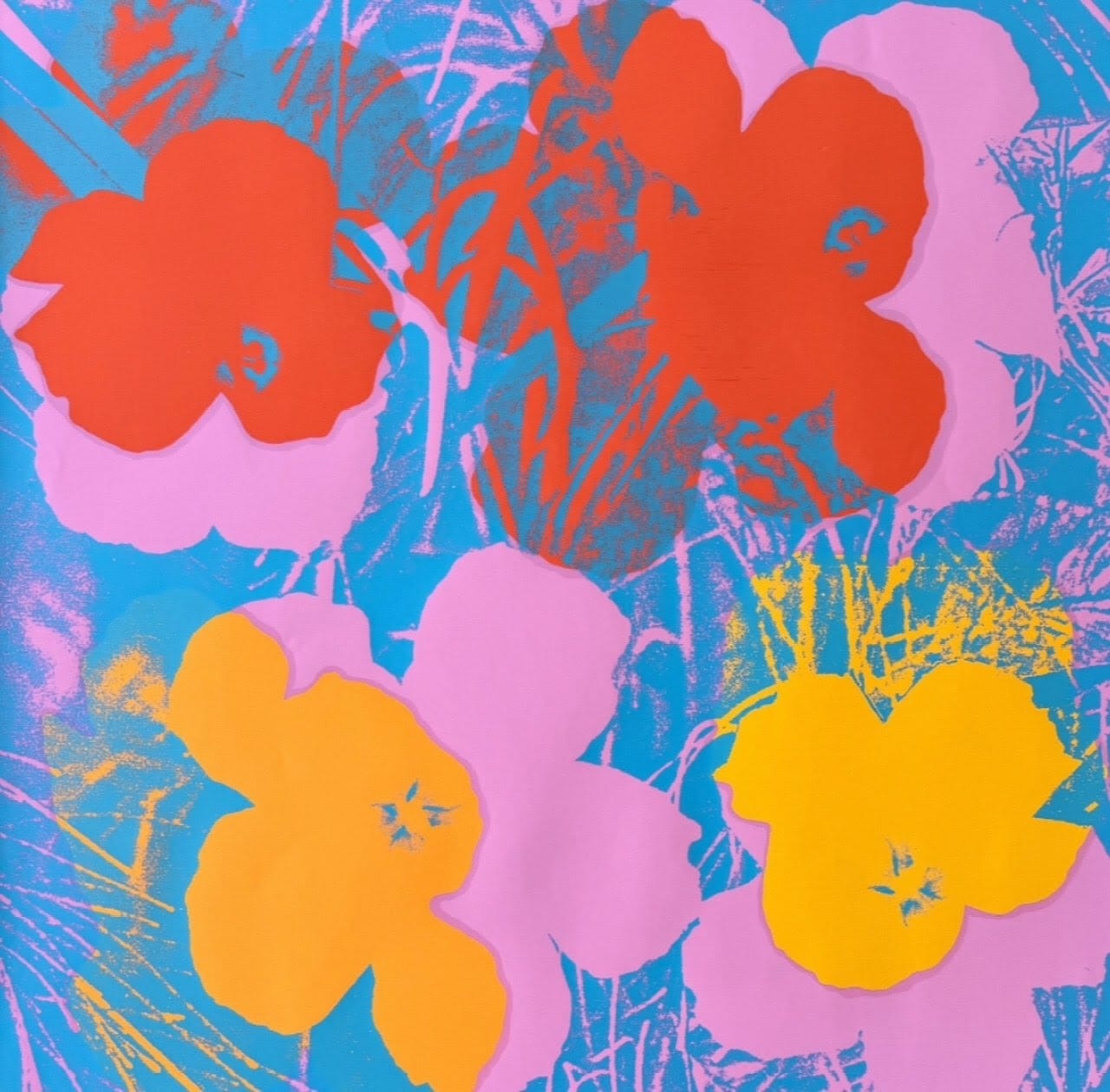 Andy Warhol Flowers (II.66), 1970 Screenprint on paper 36 × 36 in (91.4 × 91.4 cm) Edition of 250 Available at VFA