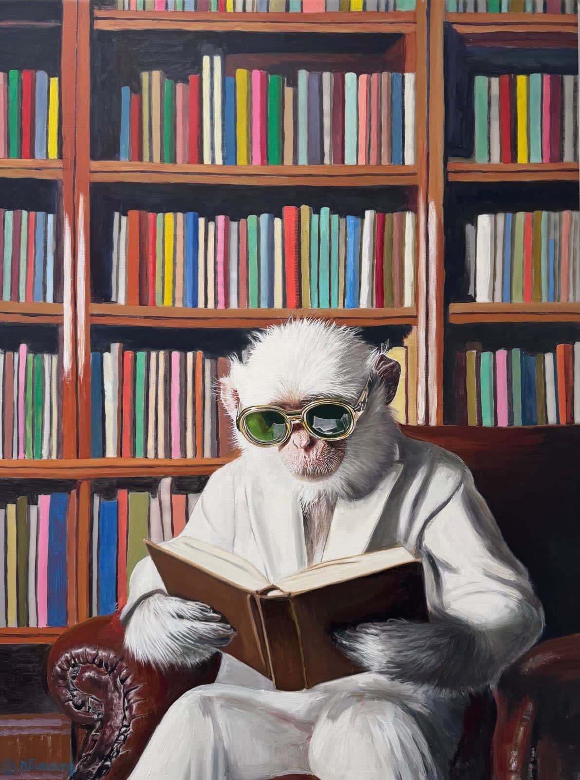 Serge Strosberg MONKEY TALE, 2024 Oil and egg tempera painting on linen 40 x 30 in 101.6 x 76.2 cm Available at Surovek Gallery