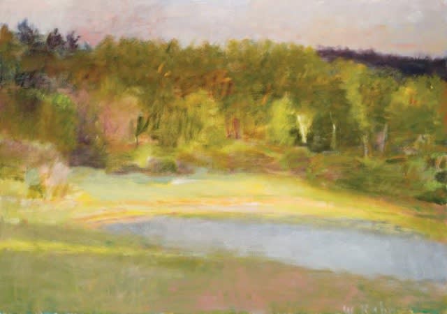 Wolf Kahn Ben’s Pond, Midsummer, 1982 Oil on canvas 28 x 40 inches Signed: W. Kahn(l.r.), dated 1982 and numbered #114 on the reverse For sale at Surovek Gallery