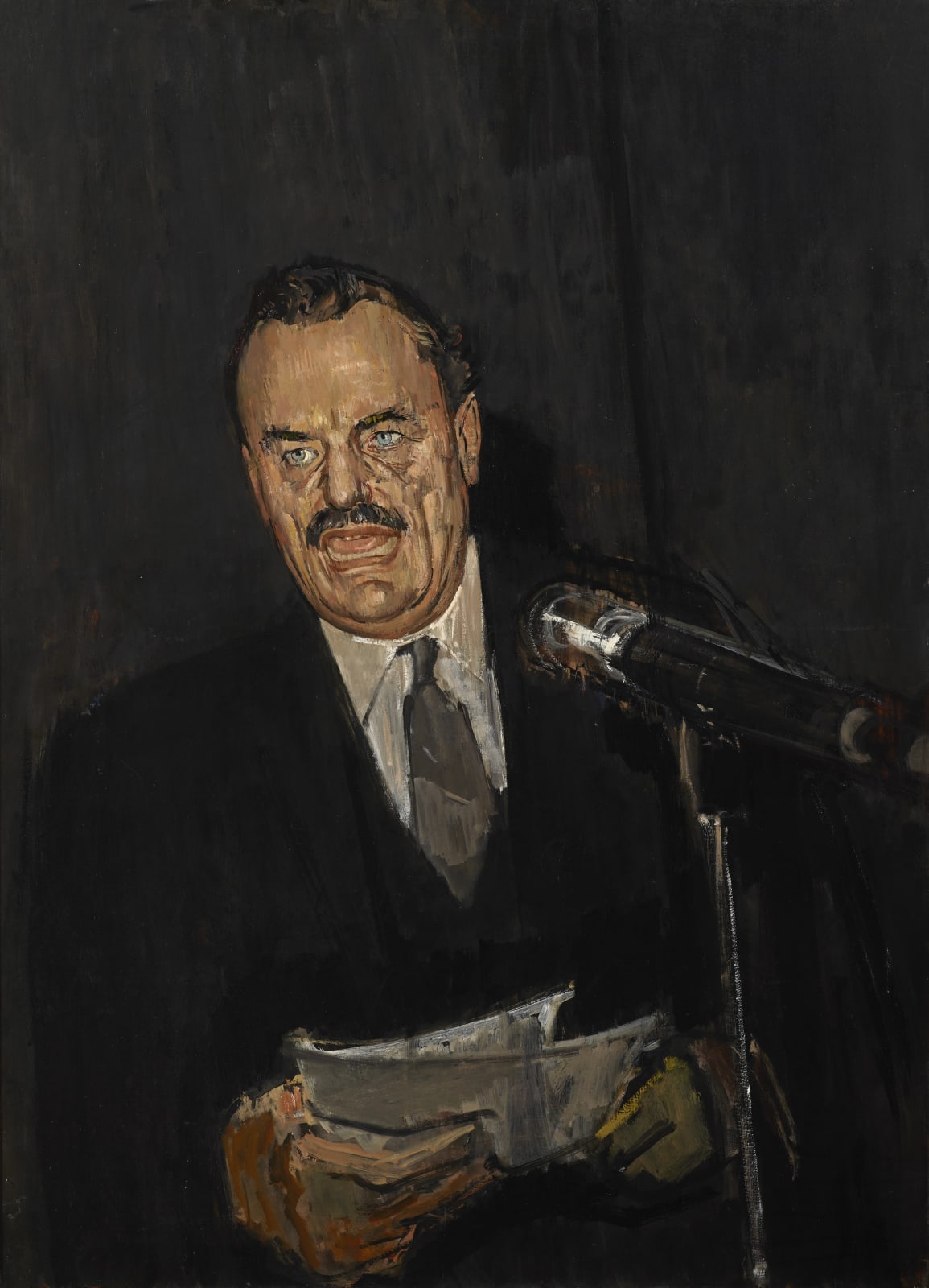 Ruskin Spear (1911-1990), Study Against a Black Background