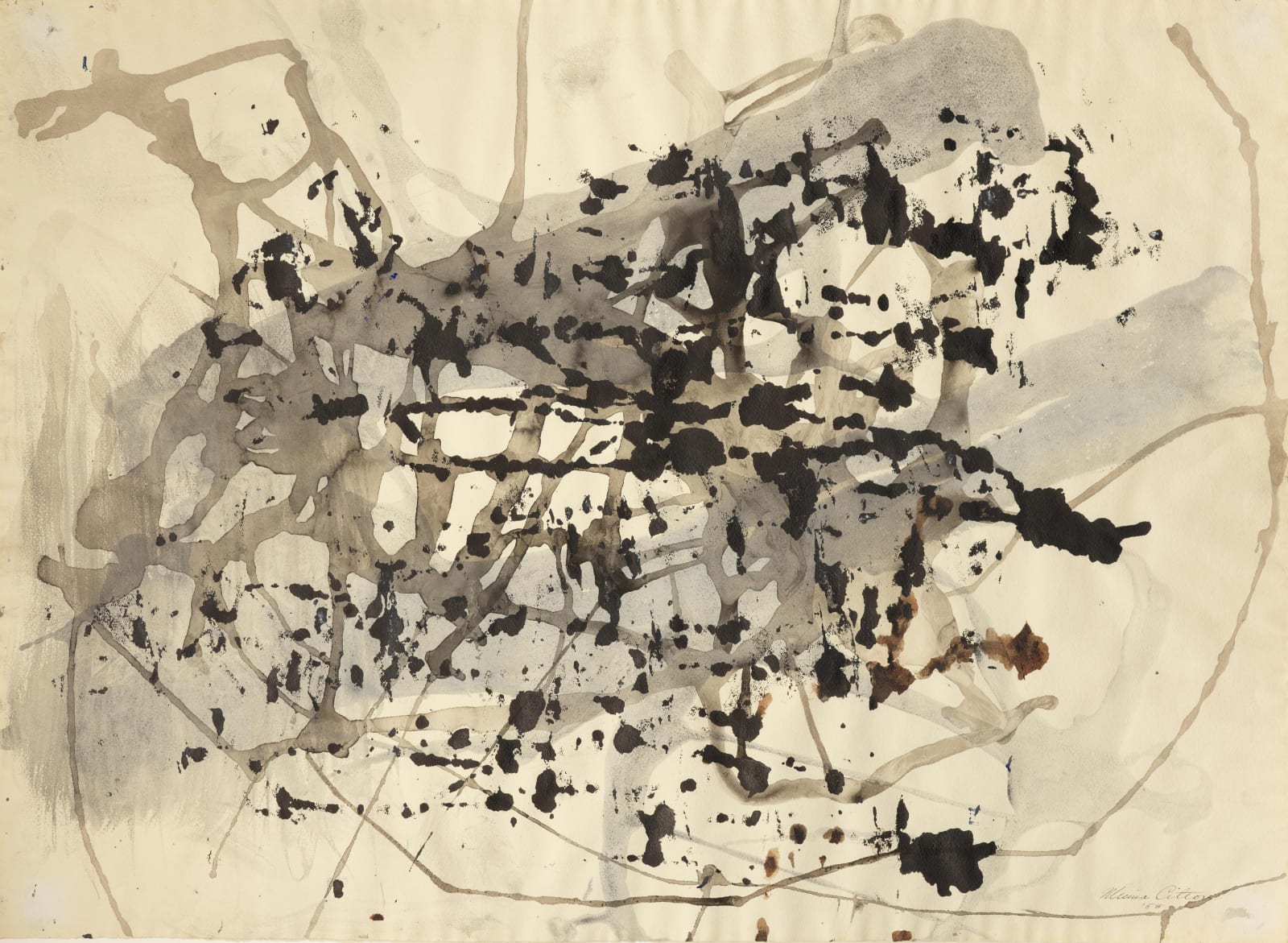 Minna Wright Citron (1896-1991), Wash Drawing, 1958