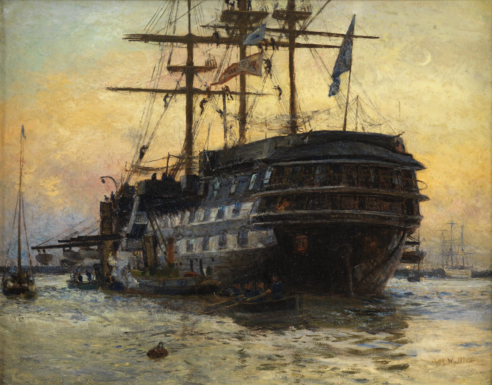 William Lionel Wyllie (1851-1931), HMS Warspite