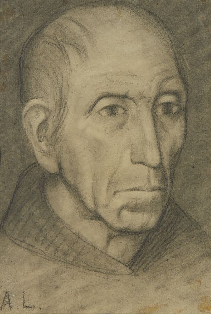 Alphonse Legros (1837-1911), Head of a Monk