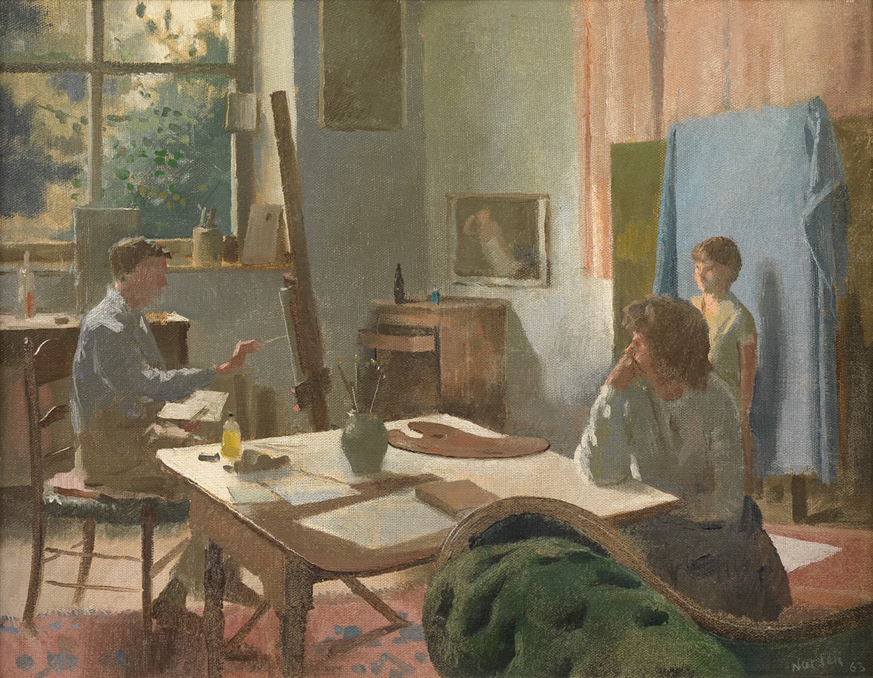 Gerald Norden (1912-2000), John Ward in his studio at Bilting Court