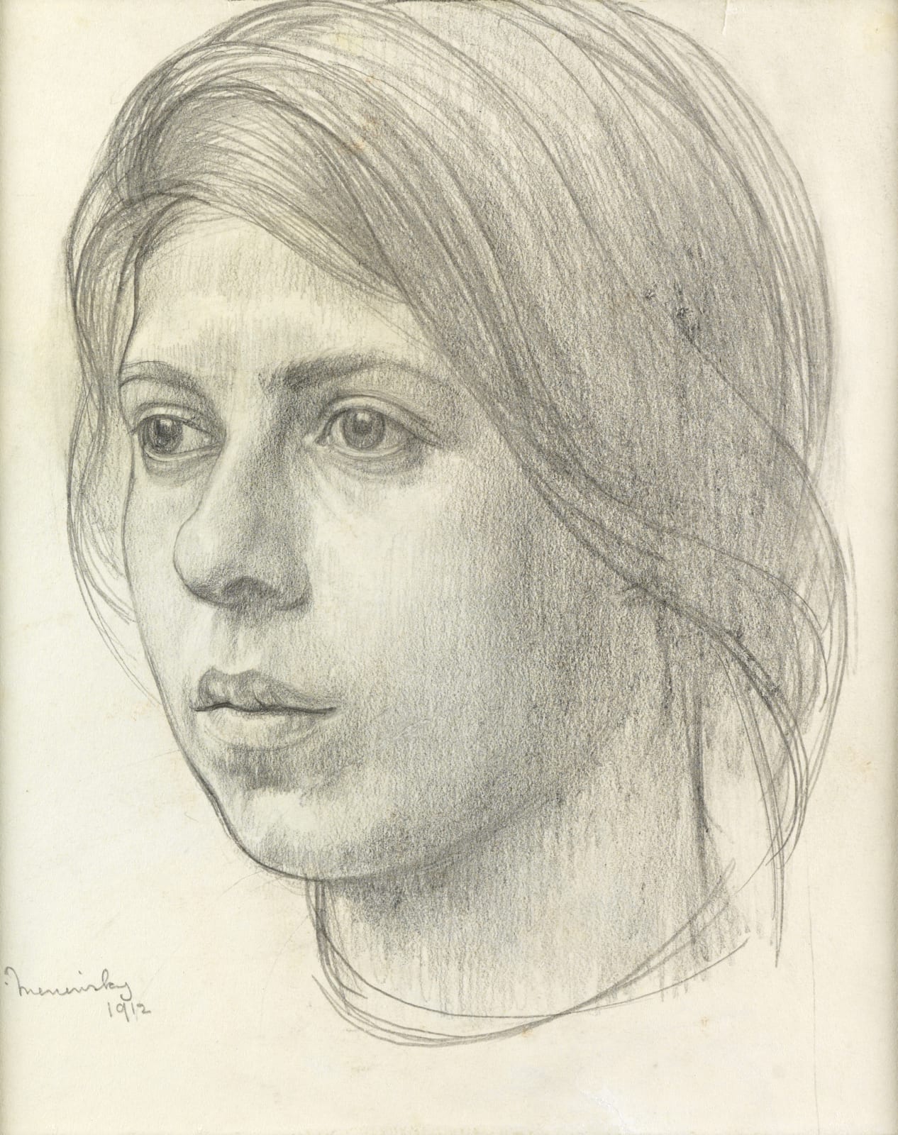 Bernard Meninsky (1891-1950), Head of a Girl