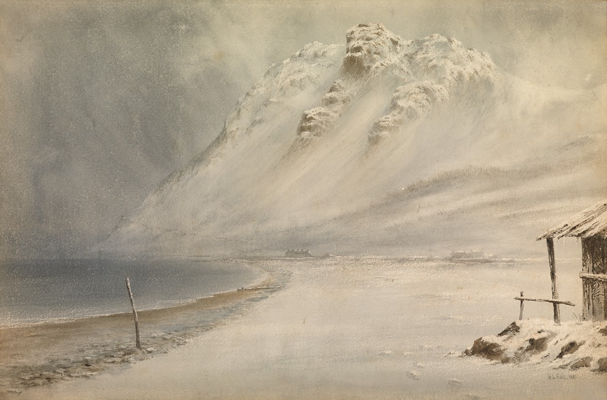 George Lothian Hall (1825-1888), Snowstorm at Penmaenmawr, North Wales