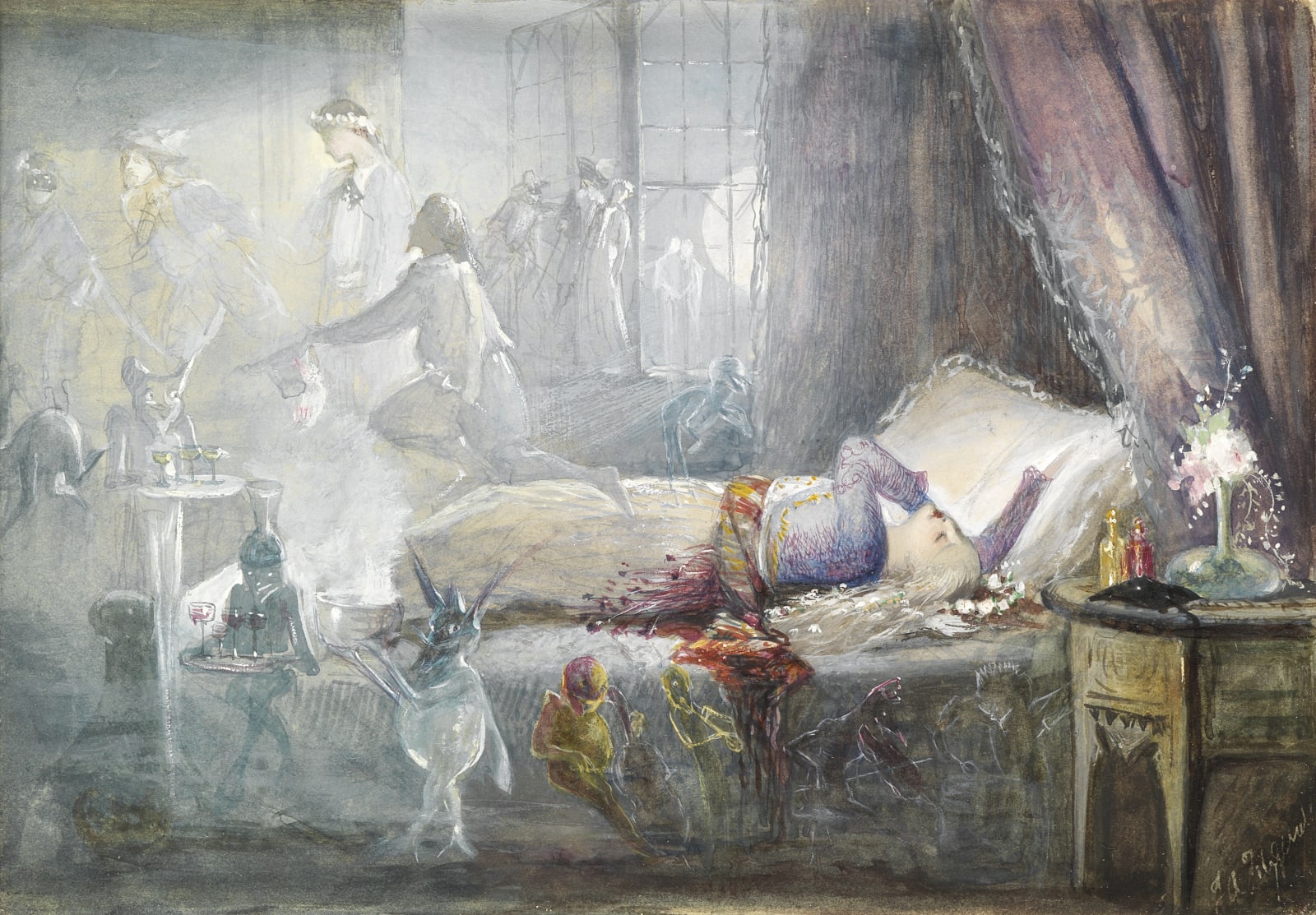 John Anster Fitzgerald (1823-1906), The Nightmare