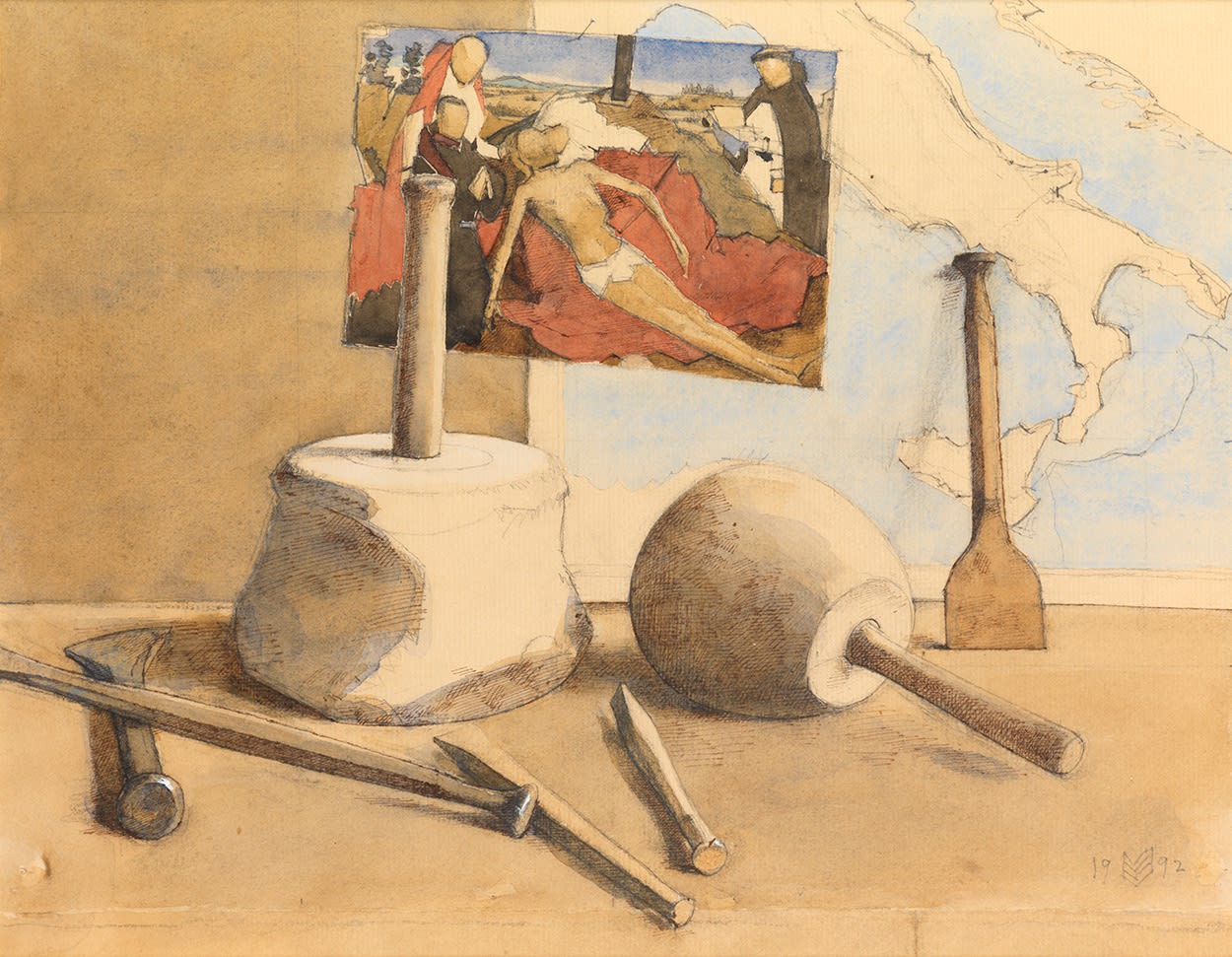 John Sergeant (1937-2010), Study for the cover of 'The Island' by Gustav Herling