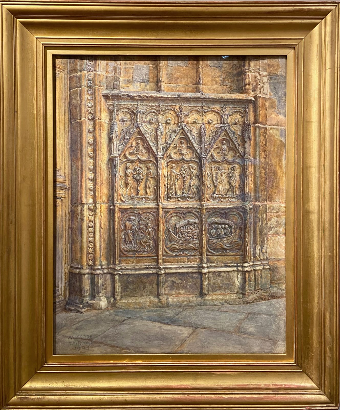Thomas Matthew Rooke (1842-1942), Carvings by The Cathedral Door Auxerre, France