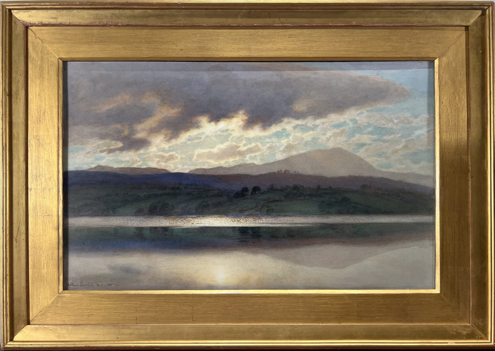 Joseph Arthur Palliser Severn (1842-1931), Sunset over Esthwaite Water