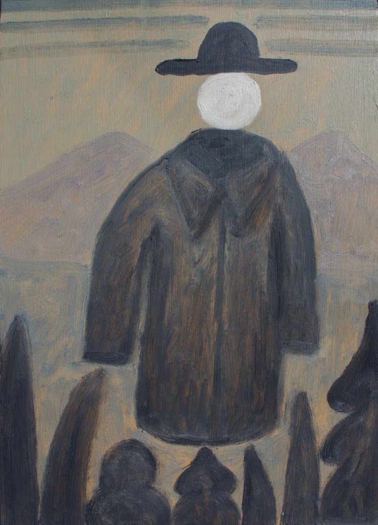 stephen w. evans, hat moon and coat, 2021