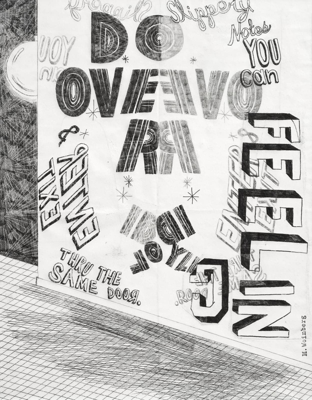 michelle weinberg, scrawl wall, 2023