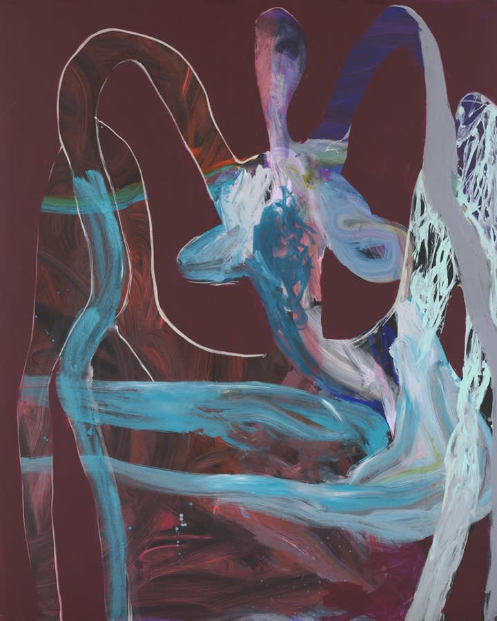 The Beastliness of Her Soul Shifting, 2024 Water-based pigment on canvas 198 x 244 cm