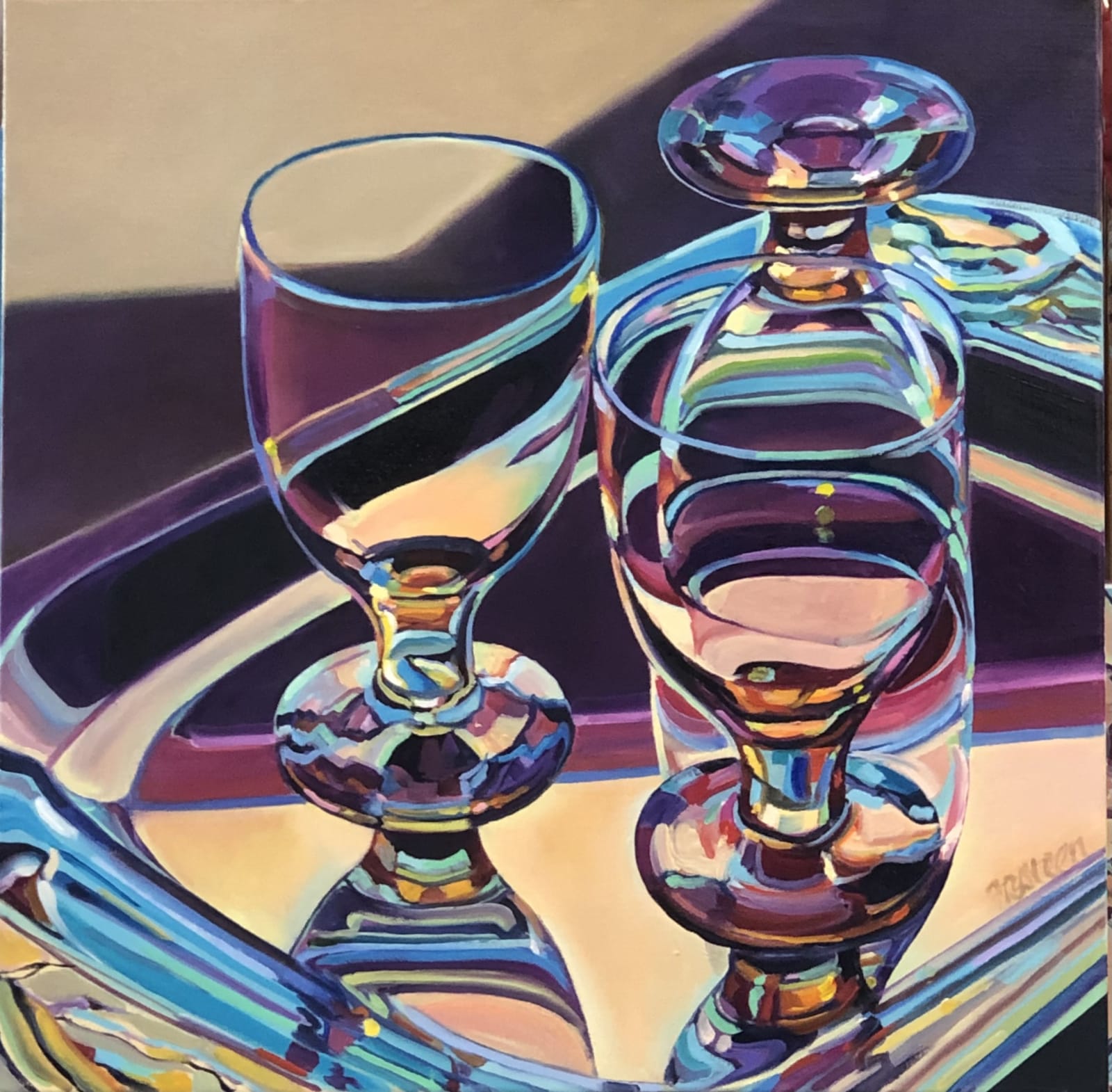 Nell Frysteen, Glasses On Sliver Tray