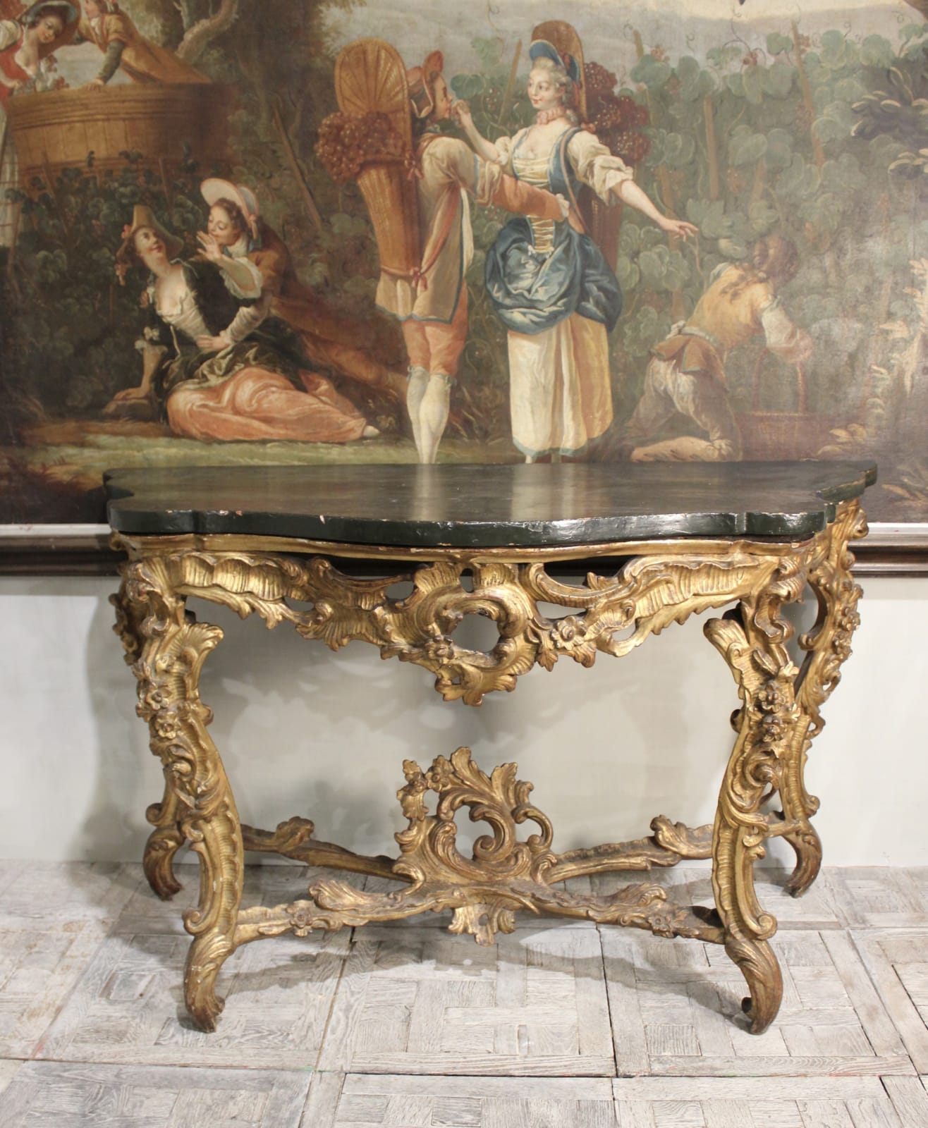 18th century Italian giltwood console table, Circa 1750