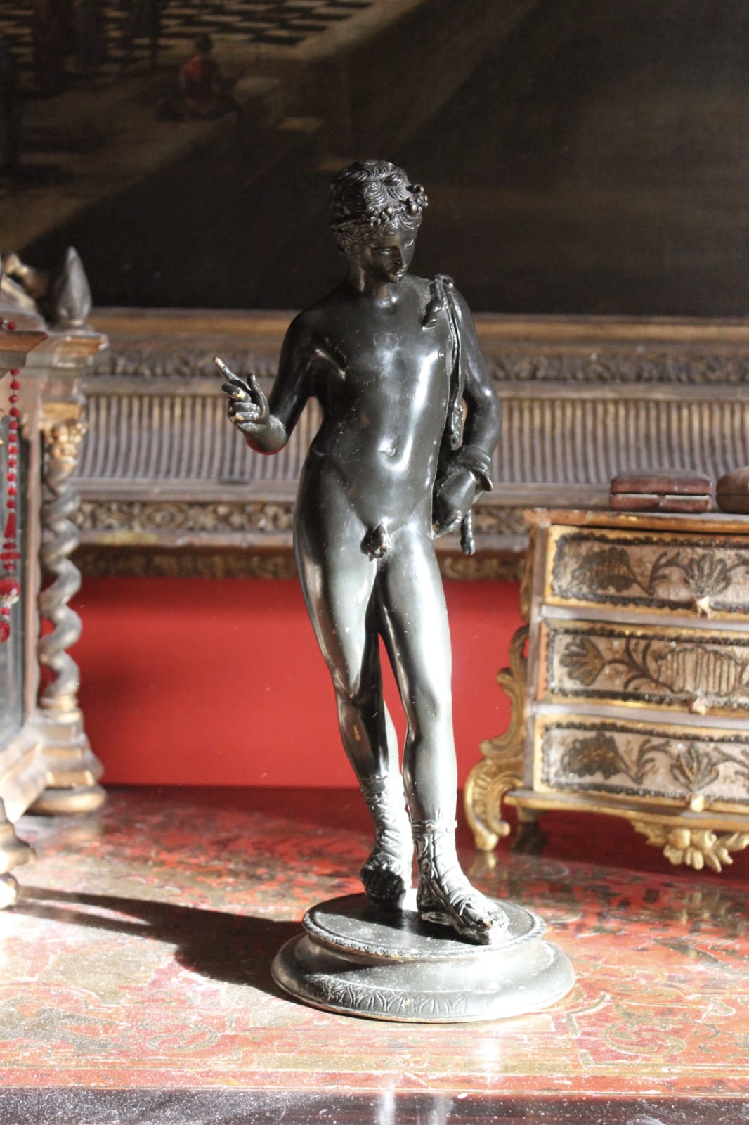 Grand tour patinated bronze Narcissus