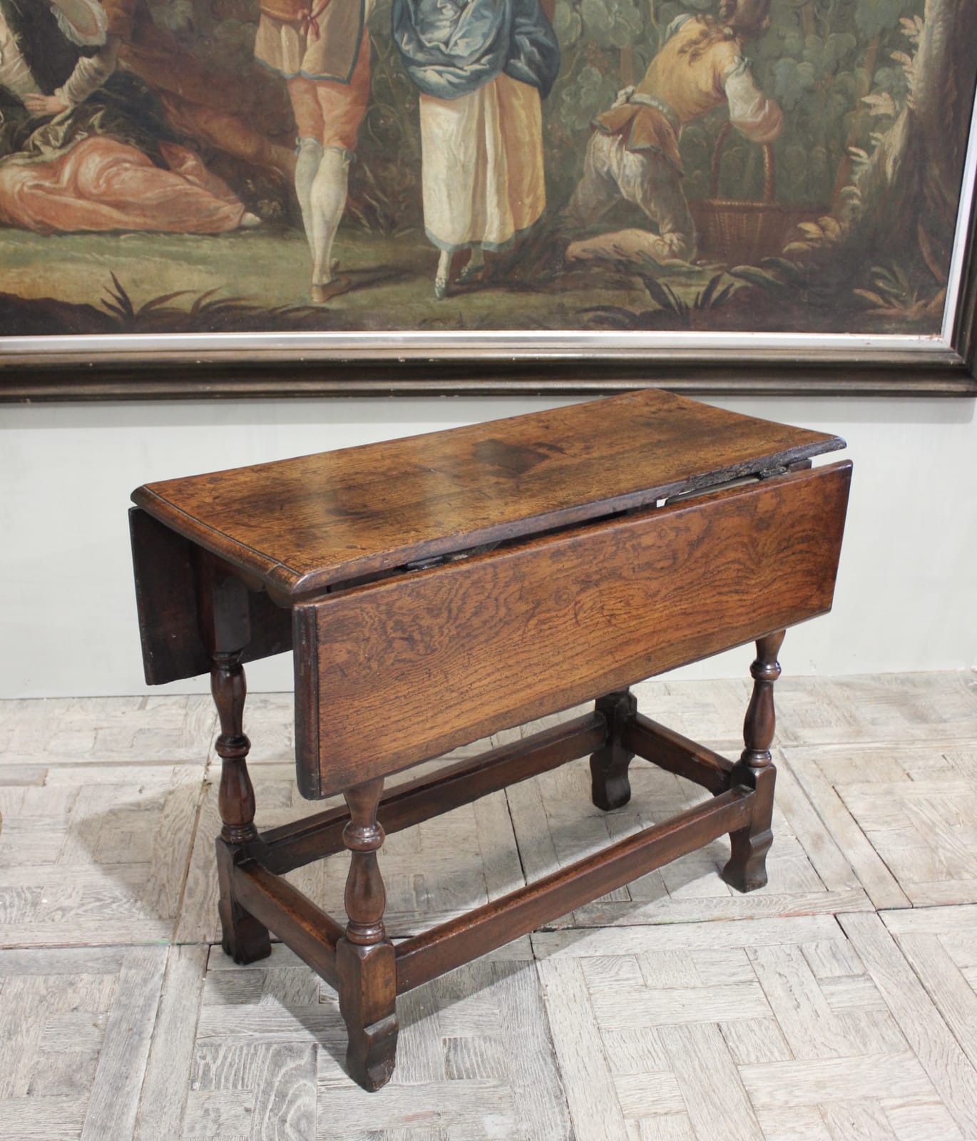 Oak and apple wood drop leaf table circa 1700