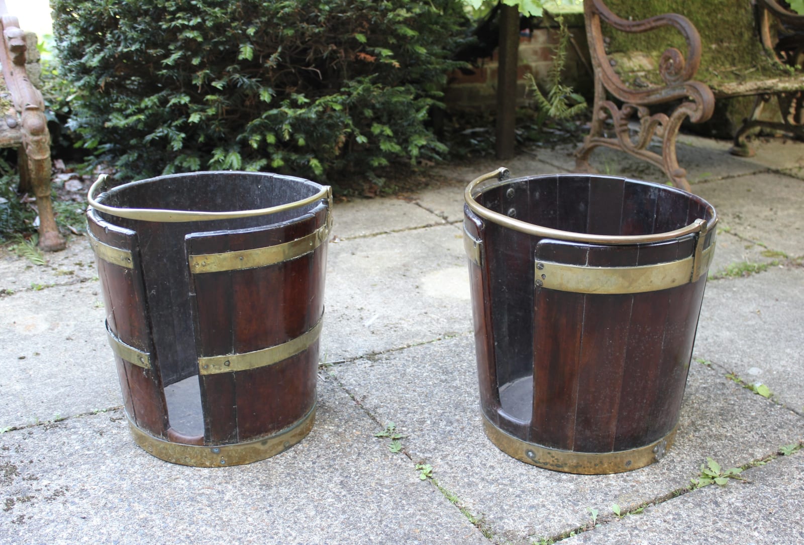 Matched pair of 18th century plate buckets, Circa 1760