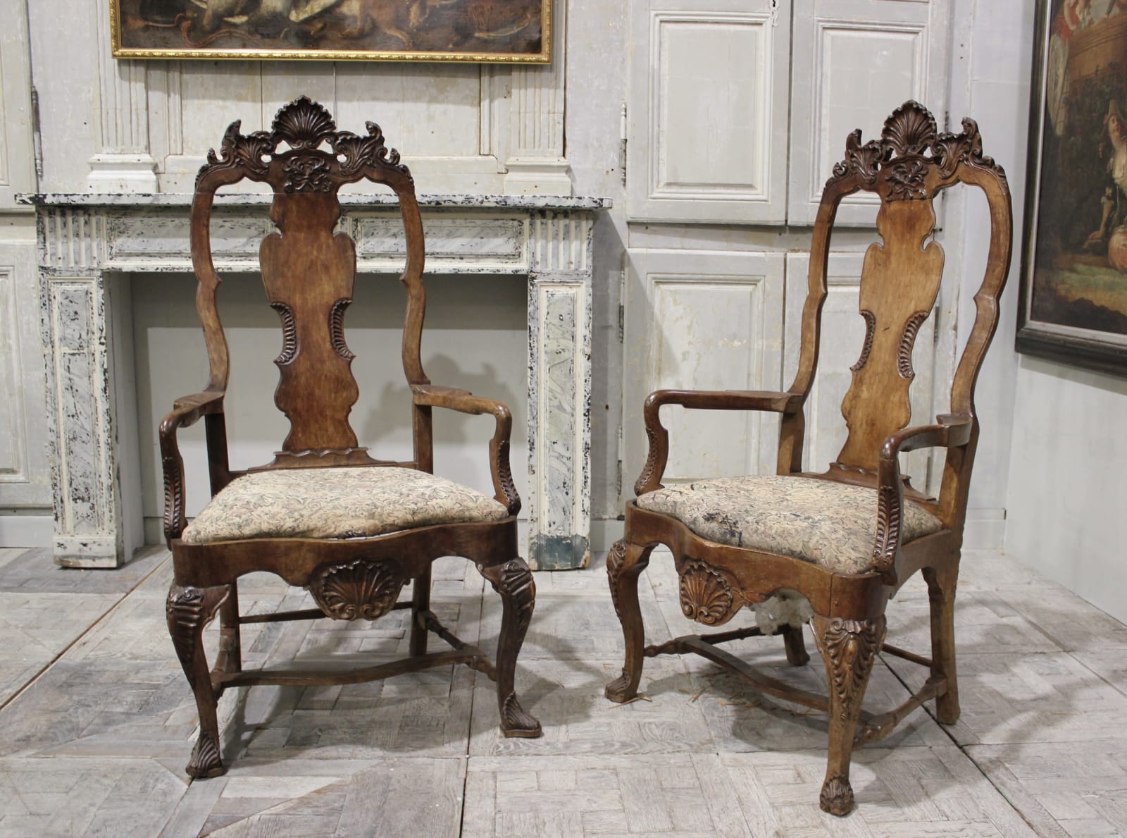 Pair of 18th century Spanish armchairs
