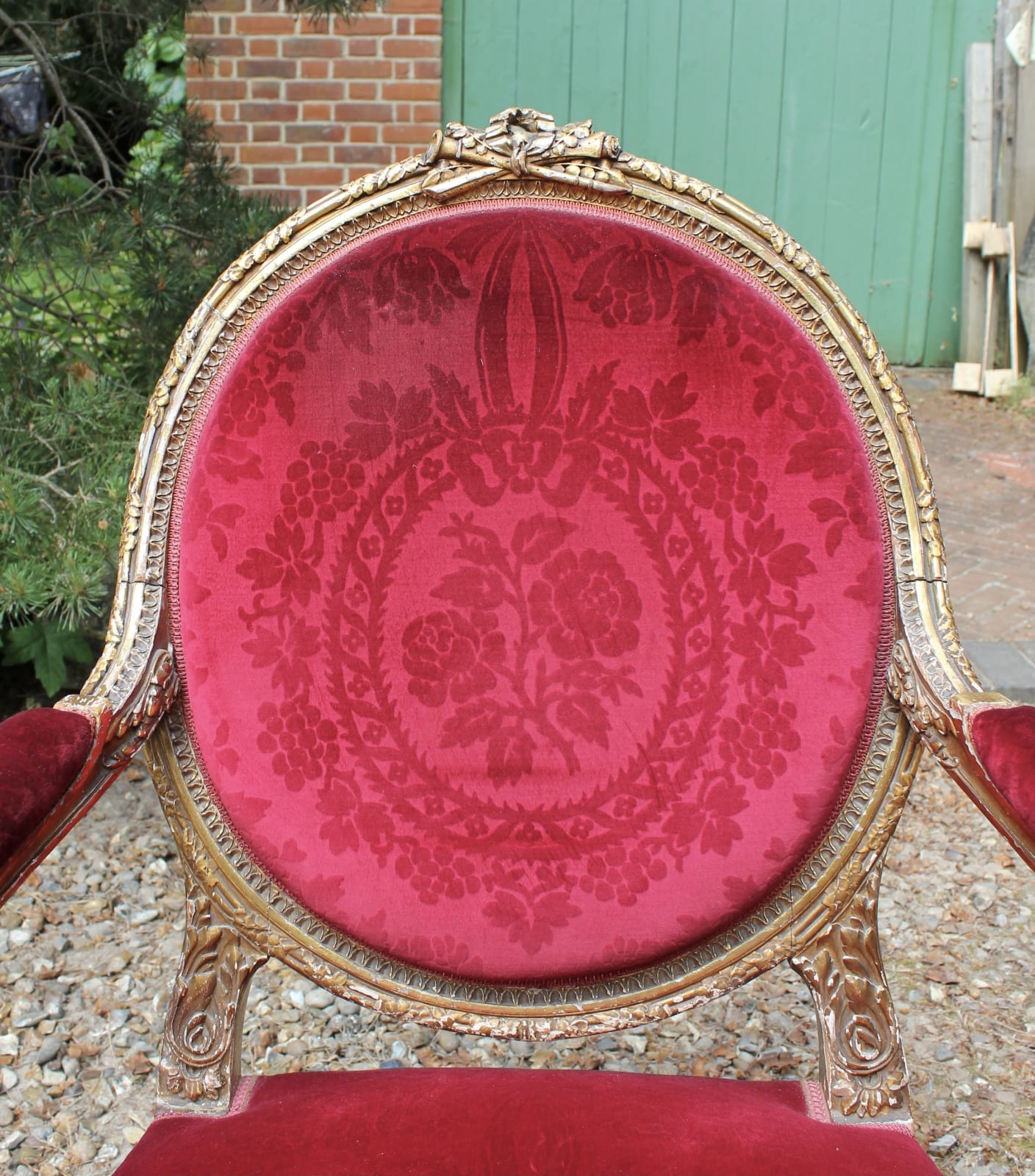 Pair of French gilt wood armchairs, 1860