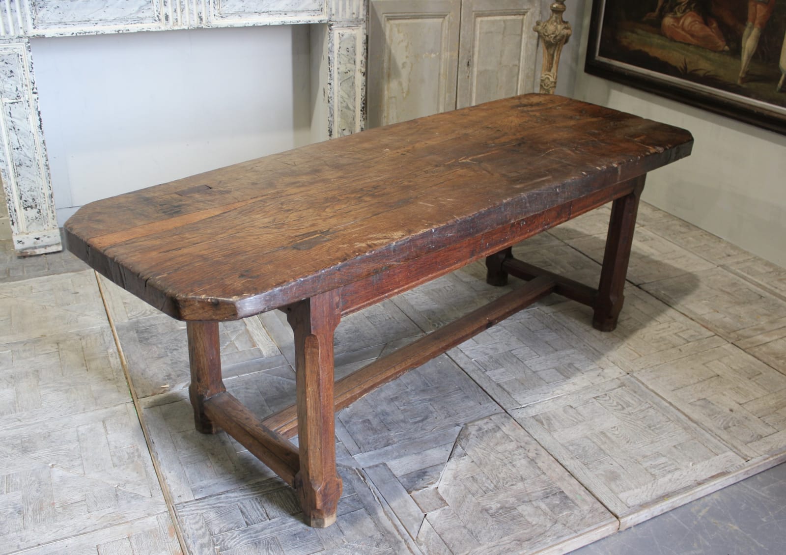 Wonderful early 18th century French oak farmhouse table, 1700
