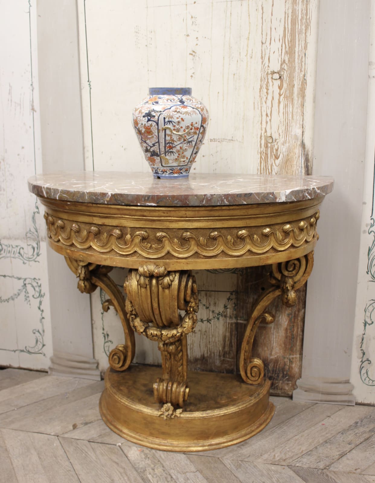 18th century neo-classical giltwood console table , 1750
