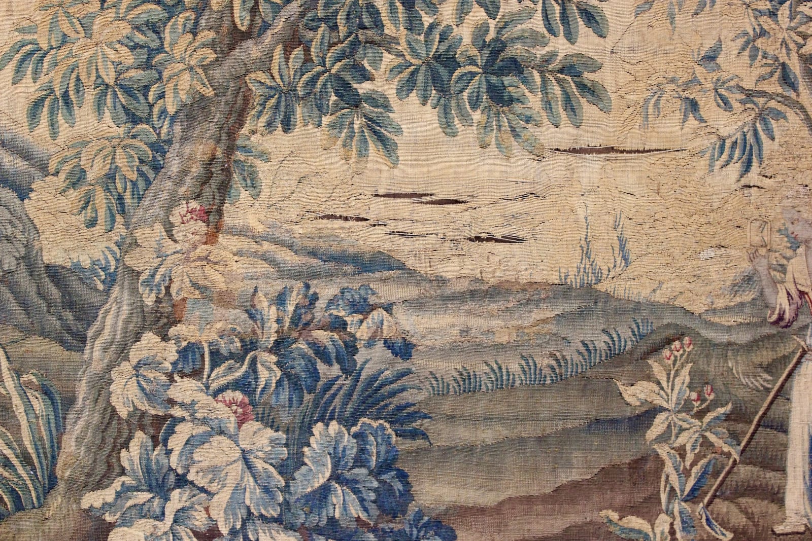 18th century giltwood framed tapestry