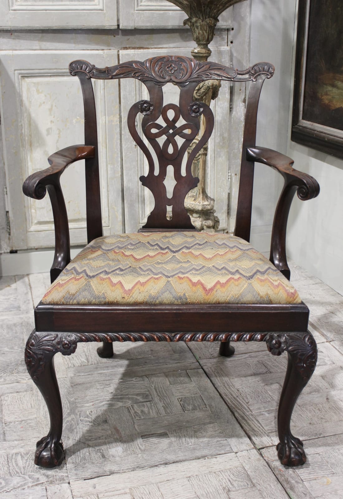 19th century English mahogany armchair, Circa 1880
