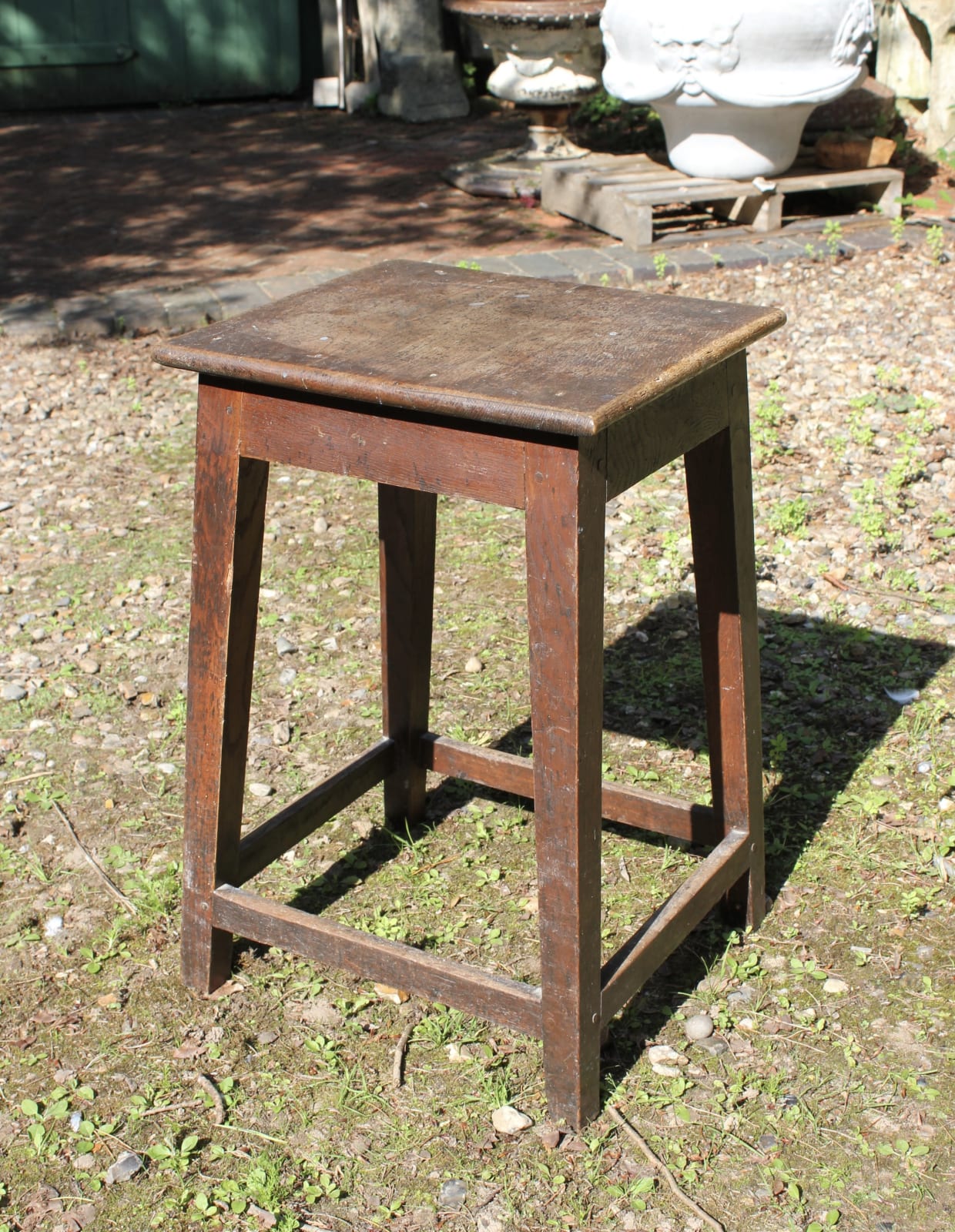 Early 19th century oak occasional table/stool. Nice dry surface , Circa 1800