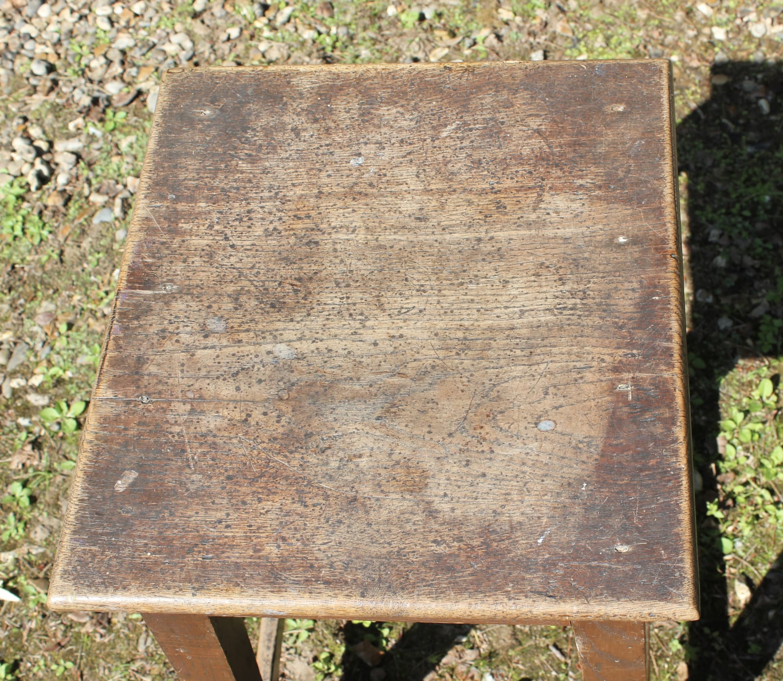 Early 19th century oak occasional table/stool. Nice dry surface , Circa 1800