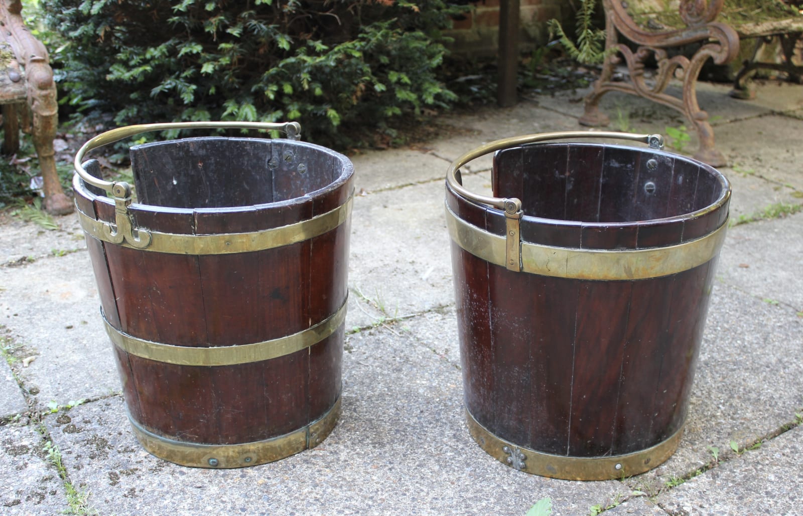 Matched pair of 18th century plate buckets, Circa 1760