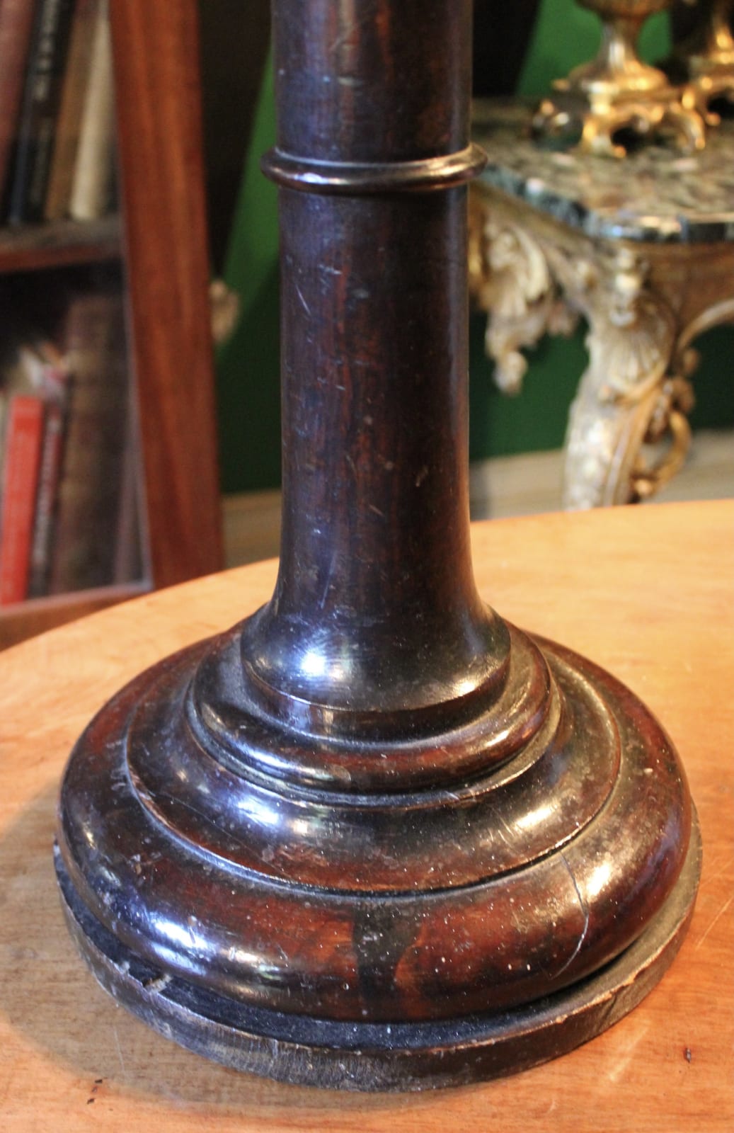 Oversized pine candlestick, 19th century