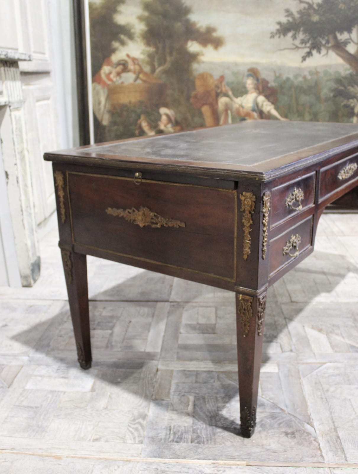 Early 19th century mahogany bureau plat