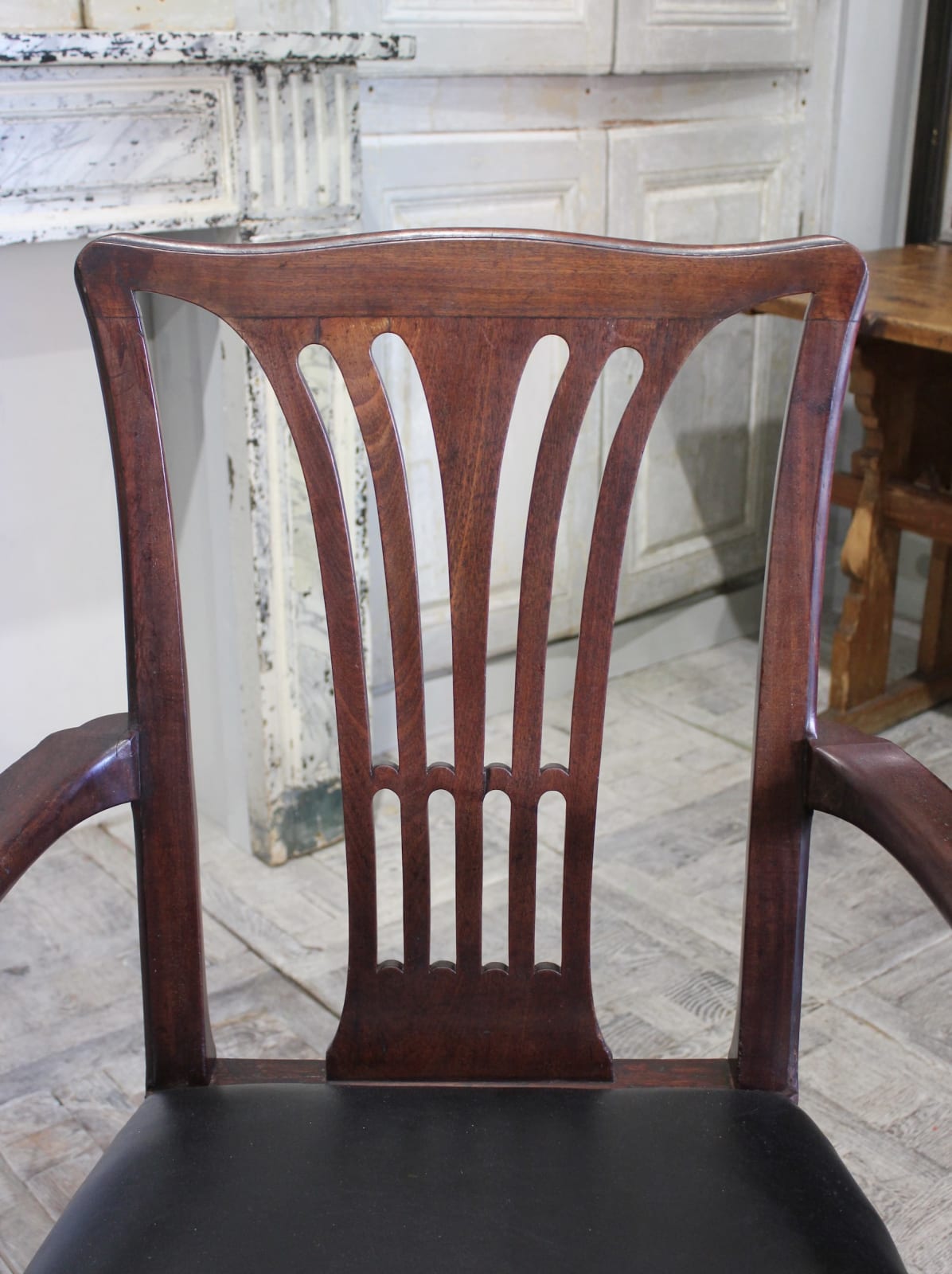 18th century English mahogany desk chair, Circa 1750