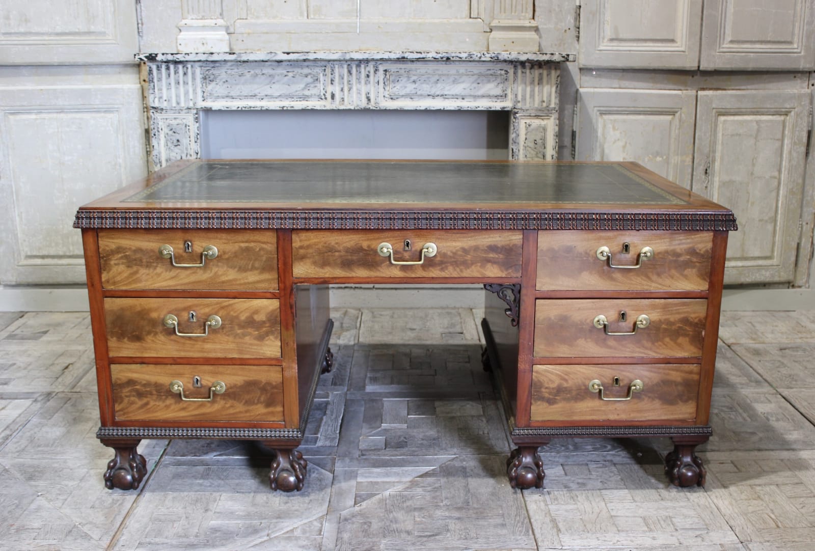 19th century mahogany partners desk