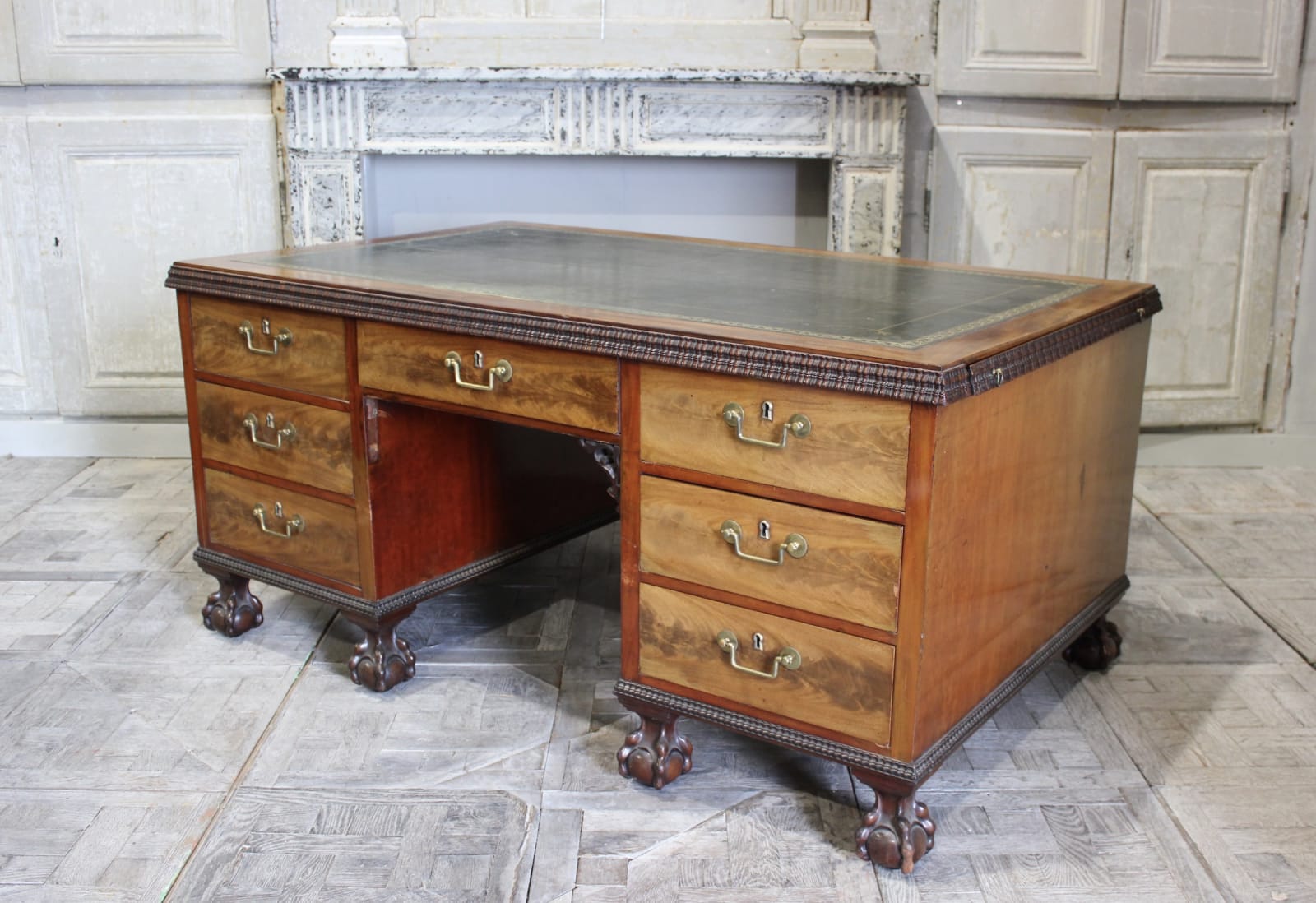 19th century mahogany partners desk