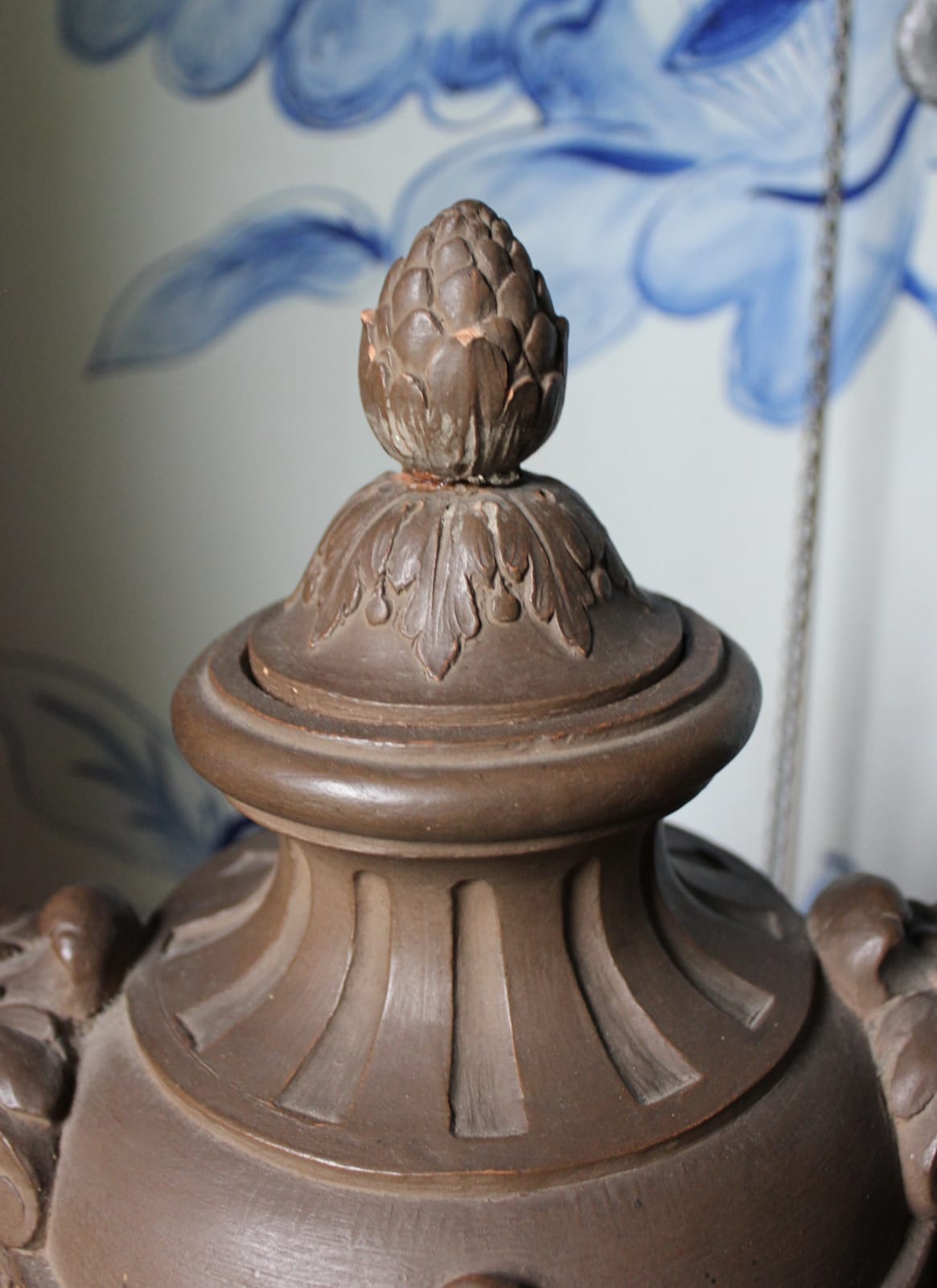 Pair of French terracotta portrait urns, 19th century