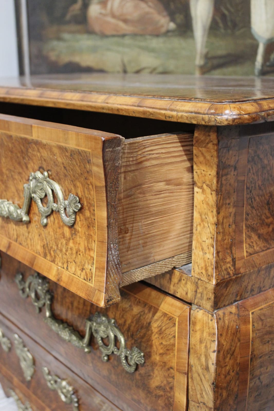 Fine mid-18th century burr walnut French commode, Grenoble, Circa 1750