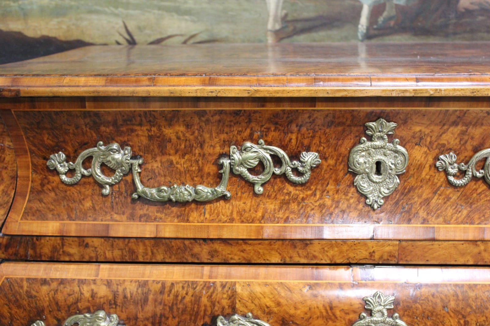 Fine mid-18th century burr walnut French commode, Grenoble, Circa 1750