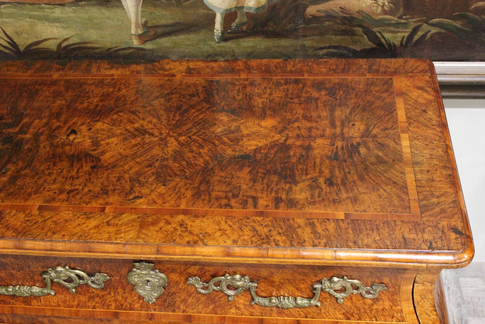 Fine mid-18th century burr walnut French commode, Grenoble, Circa 1750